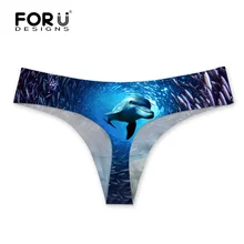 FORUDESIGNS/бразильские бикини-стринги, купальник с принтом рыбий морской дельфин, плавки с низкой талией, женские сексуальные купальники