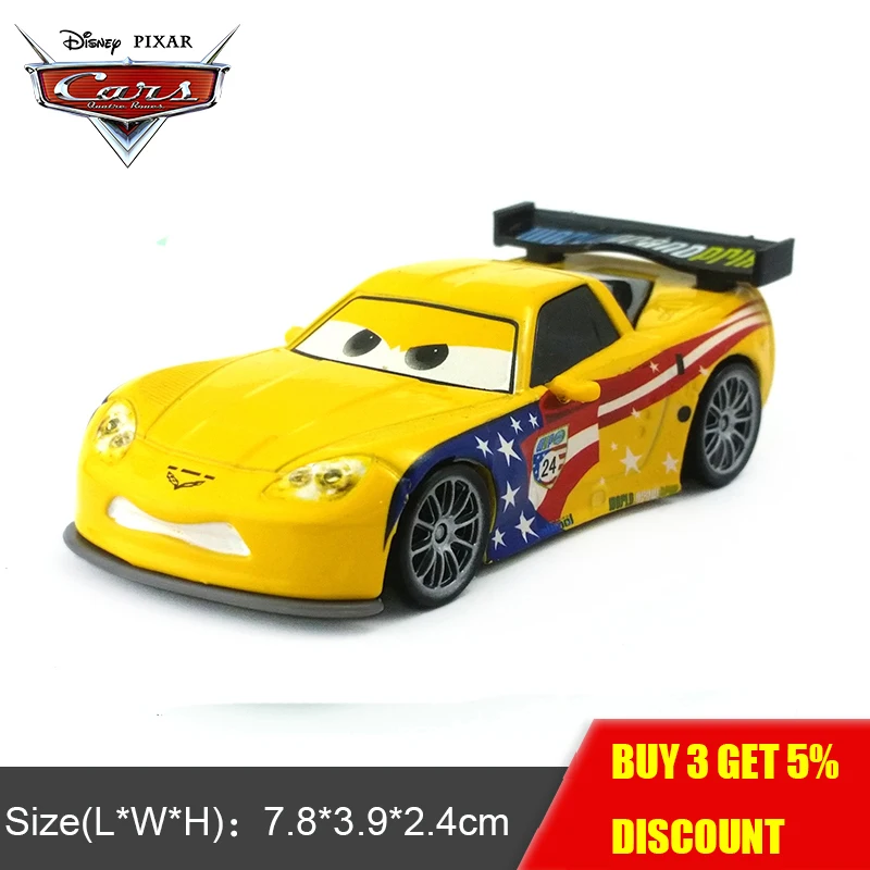 Disney Pixar Cars Jeff Gorvette 1:55 Металл литье под давлением автомобиля развивающие игрушки