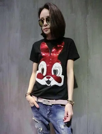 Spring heavy industry beads embroidery lovely big ears rabbit sequins DIY sequins patches