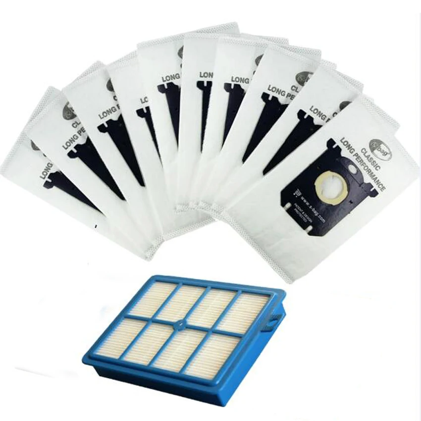 

Replacement Kits 10pcs Vacuum Cleaner Dust Bags S-bag & 1pcs H12 Hepa Filter Fit For Philips Electrolux Cleaner