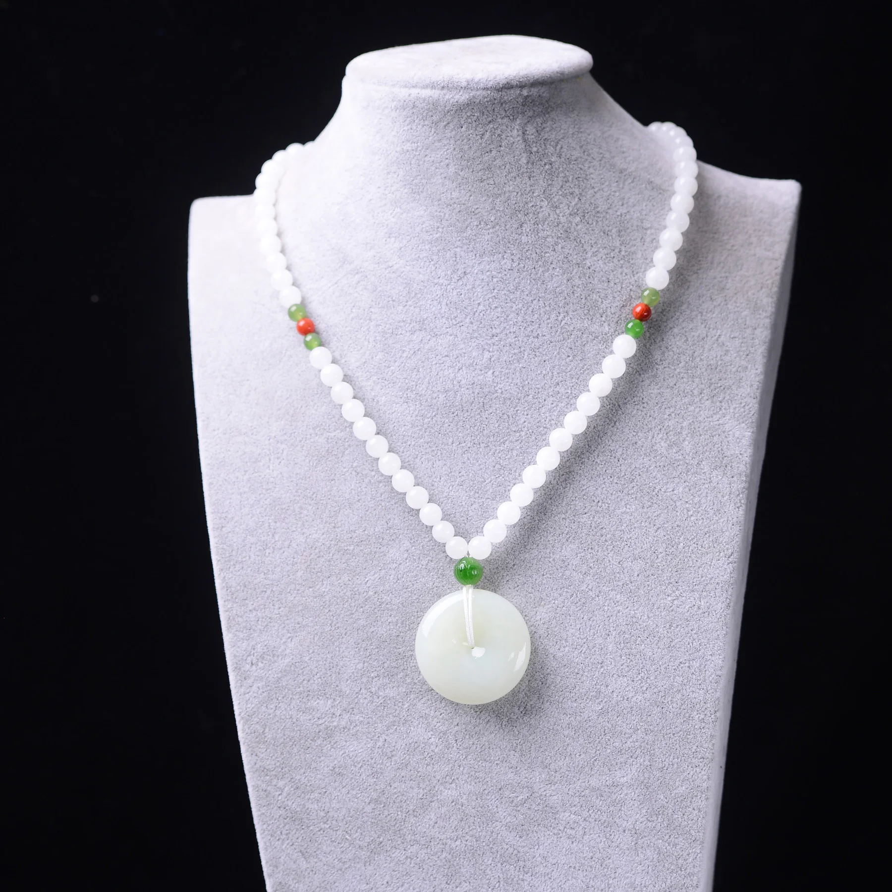 

Handmade Authentic Hetian Crystal Necklace Pendants 6.8mm