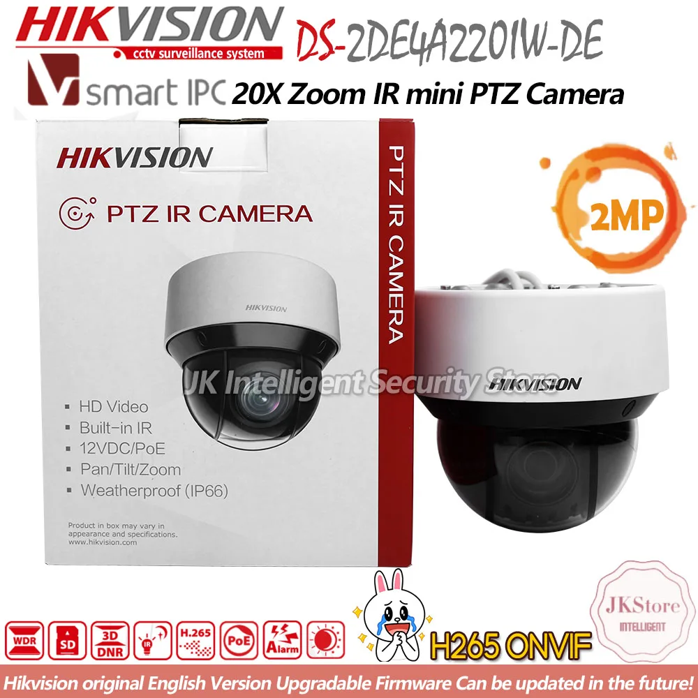 Hikvision PTZ DS-2DE4A220IW-DE 2MP сети ИК-Камера 20X оптический зум ezviz IP66 Водонепроницаемый POE 50 м