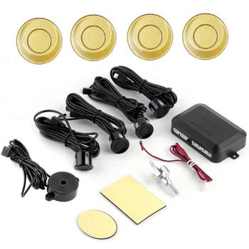 

DC12V Car Parking Sensor 4 Sensors Monitor Auto Reverse Backup Radar Detector System Kit Sound Alert BIBI sound Alarm Indicator