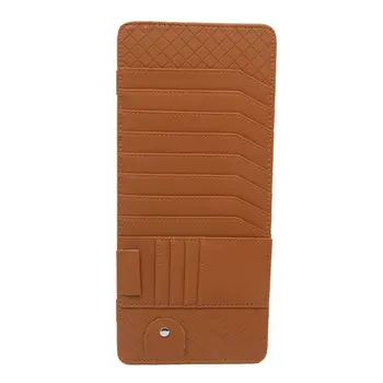 

uxcell Light Brown Faux Leather Car Sun Visor CD Storage Sunglass Card Holder Pocket
