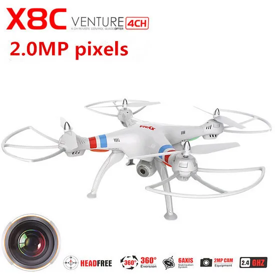 Syma x8c lớn drone 2.4 gam 4ch-axis với 2.0mp wide angle máy ảnh rc quadcopter rtf rc máy bay trực thăng