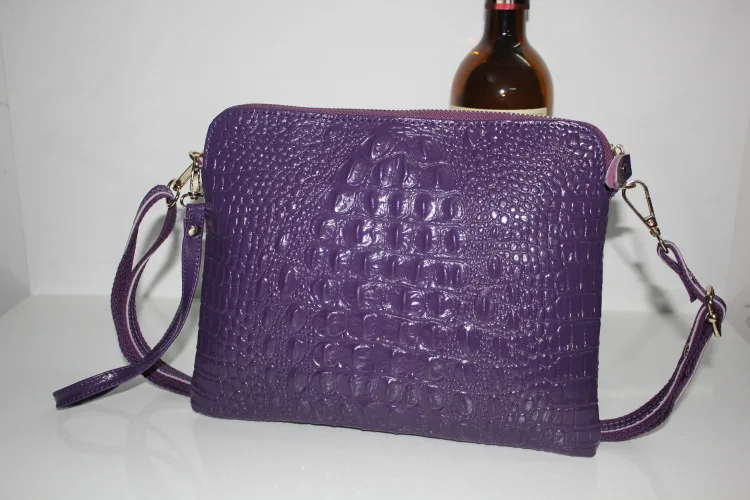 Сумки из натуральной крокодиловой кожи для женщин, сумки-мессенджеры через плечо, сумки через плечо, знаменитые Роскошные брендовые дизайнерские сумки Bolsa Feminina - Цвет: Purple