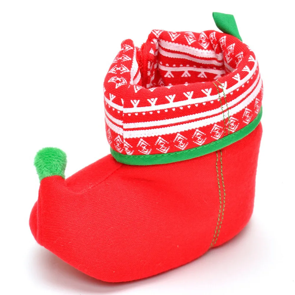 Повседневная обувь для новорожденных мальчиков и девочек, Рождественский сапог, мягкая подошва, противоскользящие,, модные ботинки для мальчиков и девочек