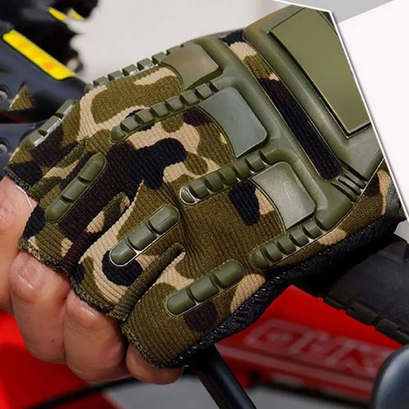 

1pair Men Fighting Combat Half Finger Anti-slip Outdoor Sport Gloves High Quality 4 Colors Military Tactical Gloves New 2018