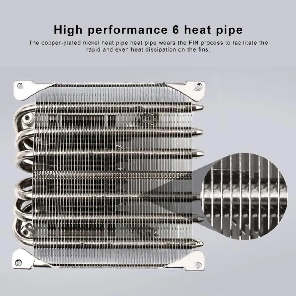 Billige Ultral dünne 6 CPU Kühler Heatpipe Schnelle Wärme Ableitung Heizkörper Desktop CPU Fan Kühler кулер для процессора вентилятор