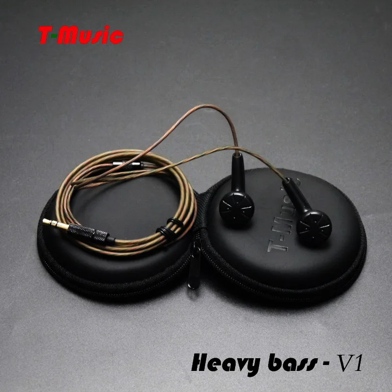 

Hifi T-Music V1 In Ear Earphone Flat Head Plug Earbud Bass HIFI Earphone Bass Earbud / Headset With Package