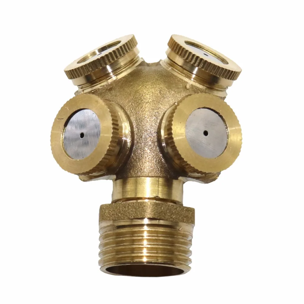 

5 Pcs 1/2 inch mist water sprayer 4 head horticultural atomization Nozzle garden spray cooling mist brass garden tools