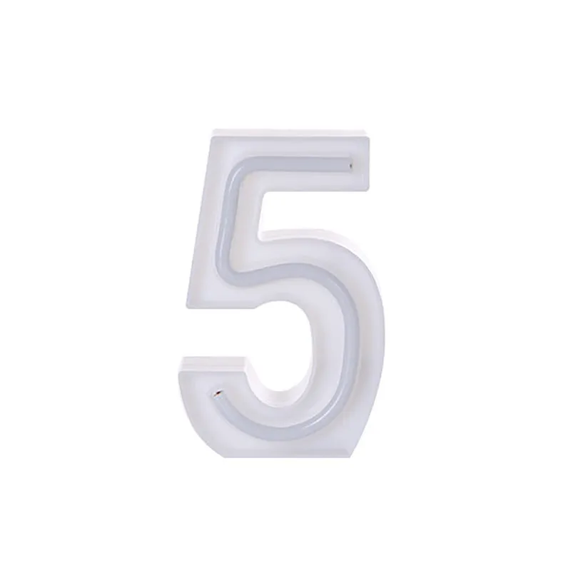 Number 0-9 Lamp LED Letter Light USB Letter Night Light Up White Plastic Letters Standing Hanging Home Decor Lamparas 40JUN1210