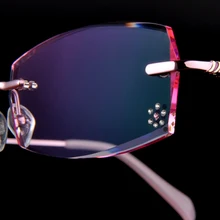 Высота тонкий женский Алмазный обрезки очки без оправы очки закончены с Индивидуальные Рецептурные очки цветные очки 99