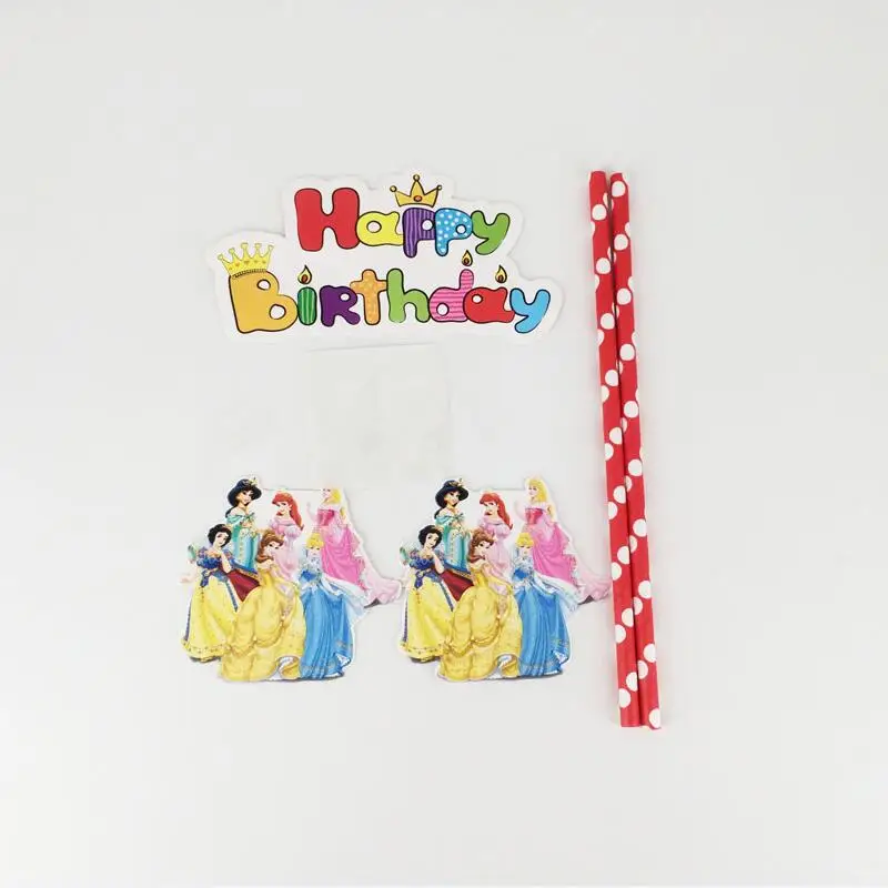 1 шт. Человек-паук пирожное для дня рождения торт Топпер тема торт флаг для детей день рождения выпечки украшения поставки - Цвет: Princess