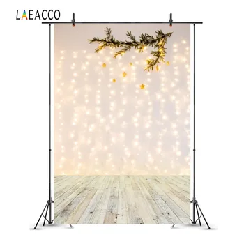 

Laeacco Wooden Floor Light Bokeh Branch Star Birthday Photography Backgrounds Customized Photographic Backdrops For Photo Studio