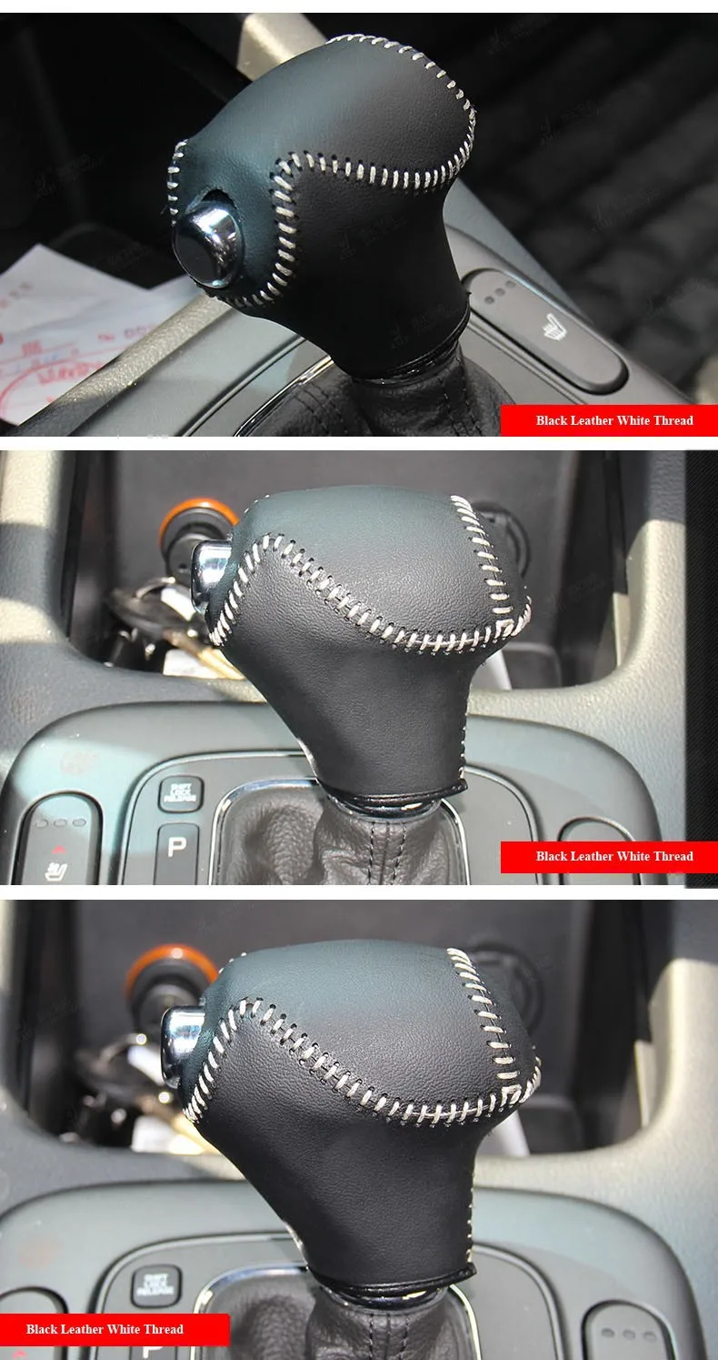 for Kia Sportage 3 K3 Sorento gear shift knob covers Red Thread White Thread