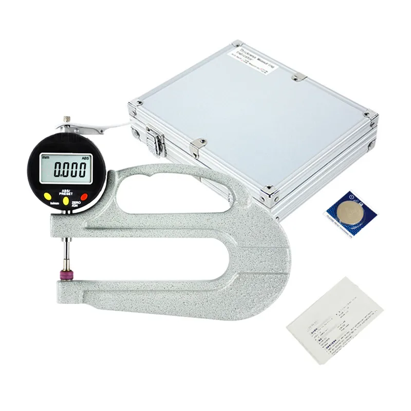 0-10mm Digital Thickness Gauge Electronic Leather Film Paper Plate Thickness Meter Tester 0.001mm Resolution Long Handle Measure (11)