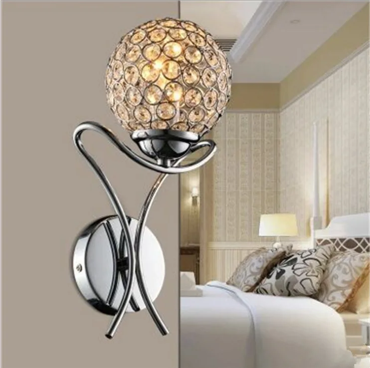 

YOOK LED wall lamp Crystal wall lamp bedroom for living room wrought iron wall lamp E14 110V 220V