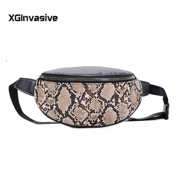 

Fashion Design Serpentine Waist Bag Women Leather Small Messenger Bag Hot Sale Waist Pack Vintage Waist Belt Bags Phone Pocket