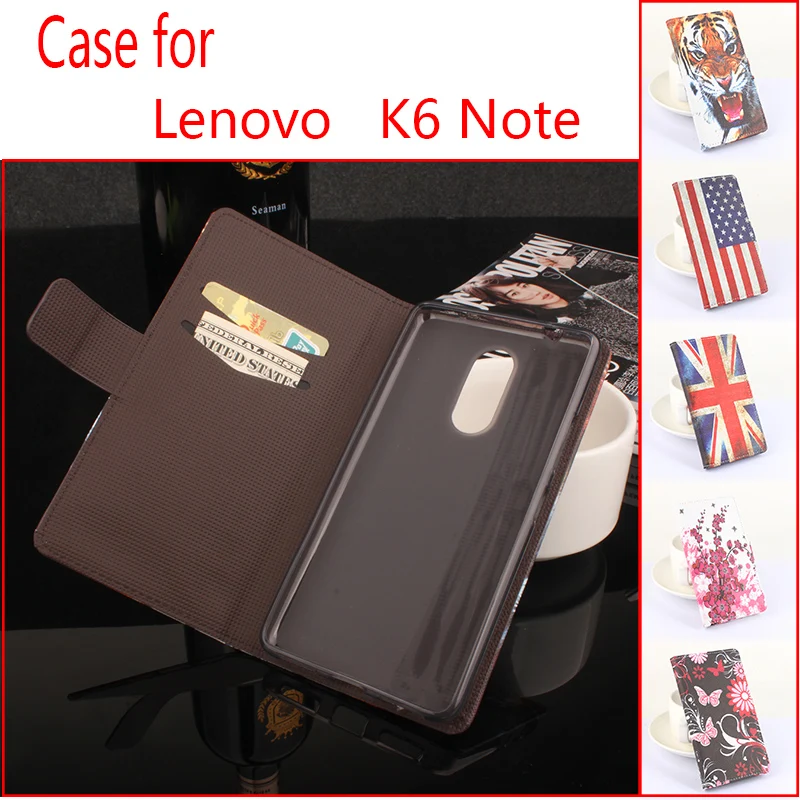 

For Lenovo K6 Note Phone Case Folio Flip Premium Pattern PU Leather Wallet Case with Cash and Card Slots Cover Factory Price