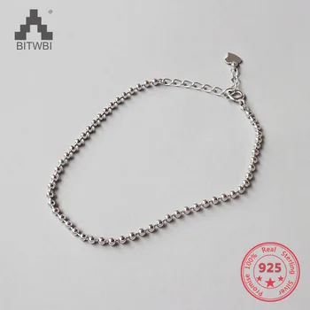 

Authentic 925 Sterling Silver Jewelry Classic 2mm Small Round Beads Bracelets for Women