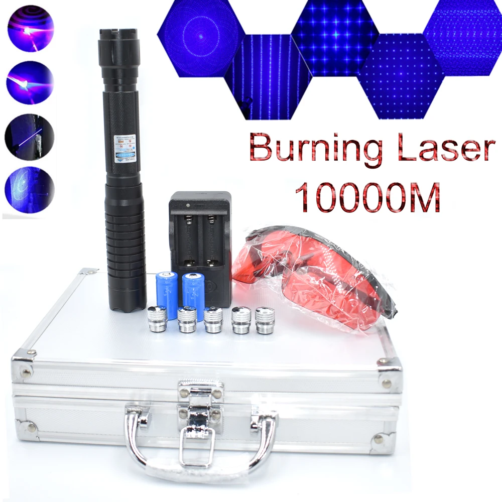 

High Power laser pointer Burning Blue Laser Torch 450nm Focusable Laser sight Flashlight burn match lit cigarette firecrackers