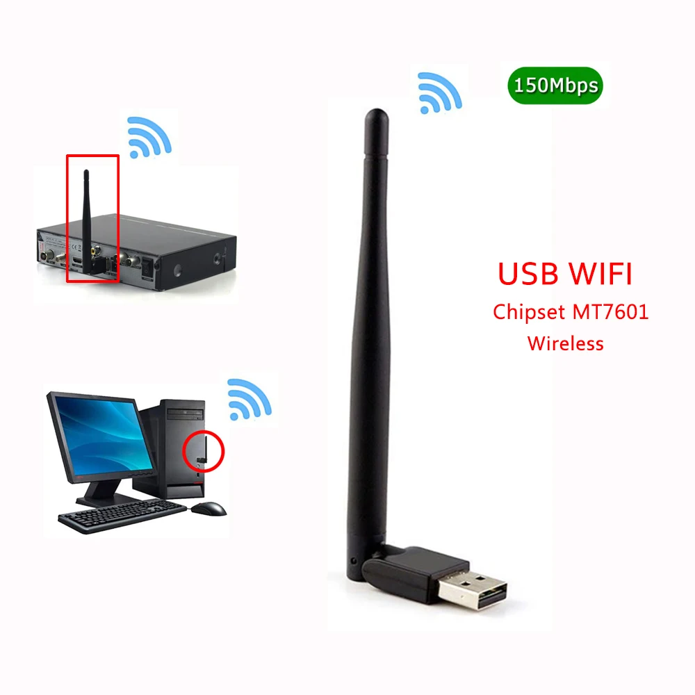 Vmade 150 Мбит/с 2dbi антенна USB Wifi ключ адаптер Поддержка технологии беспроводного роуминга для обеспечения эффективного беспроводного соединения