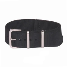 22 мм НАТО ткань нейлоновый ремешок черный для Даниэля Веллингтона: 18 мм/20 мм