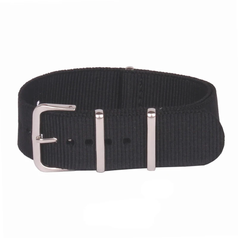 

22mm NATO fabric nylon strap black for Daniel Wellington 18mm 20mm