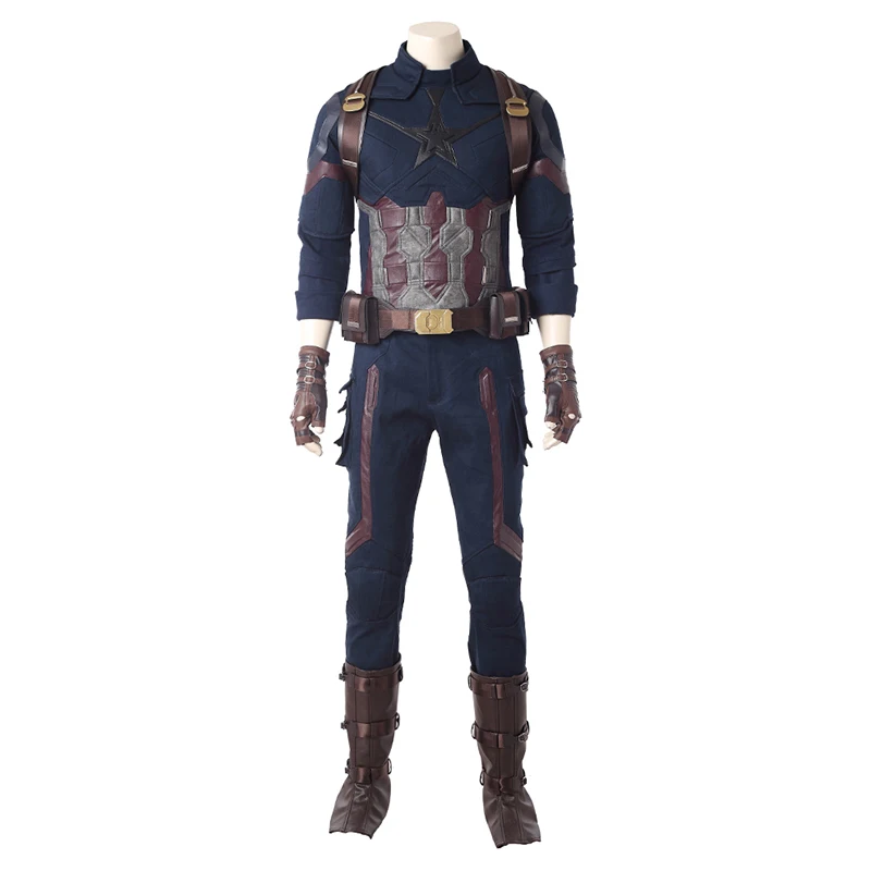 

High Quality Avengers Infinity War Cosplay Costume Captain America Steven Rogers Cosplay Costume Outfit Adult Halloween Cosplay