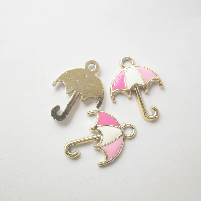 

20pcs/lot Zinc Alloy oil drip Umbrella Shape Charm 25*18.5mm Bracelet Necklace Pendant Making