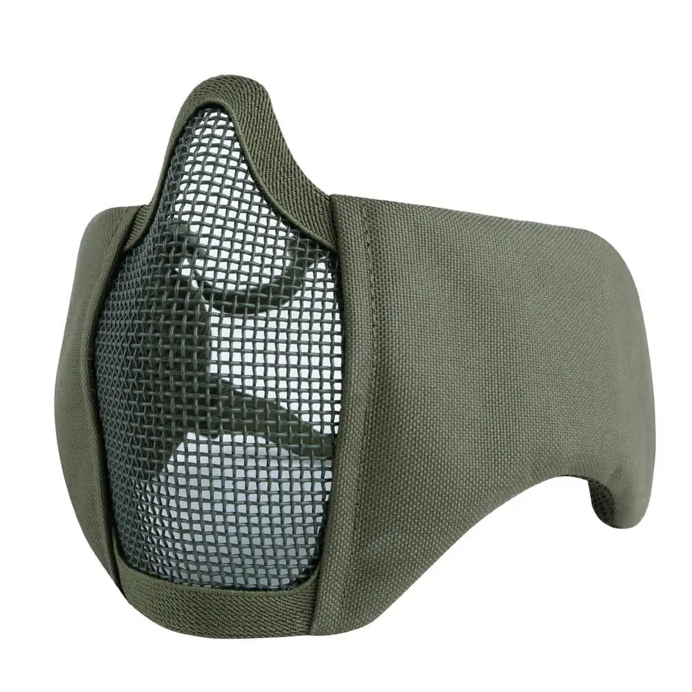 Тактическая Маска для пейнтбола, полумаска для лица, защитная маска с защитой ушей, элитные сетчатые маски для военных охоты, страйкбола - Цвет: OD