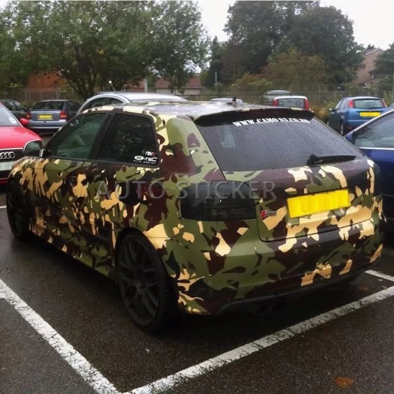 Special Price 5/10/15/20/25/30 m * 1.52 m Groen Zwart Geel Urban Camo Vinyl Auto Wrap Artic Camouflage Film voor Scooter Auto Motorfiets
