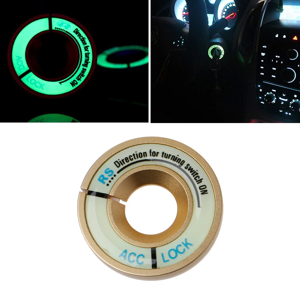 Автомобильная светящаяся наклейка на зажигание кольцо для ключа переключатель декор наклейка для Sk oda Octavia Fabia YETI V W Passat Bora POLO GOLF 6 Jetta MK5 MK6