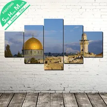 5 Шт. Иерусалим Картины Wall Art Холст Плакат и Печать Холст Картины Декоративная Картина Холст