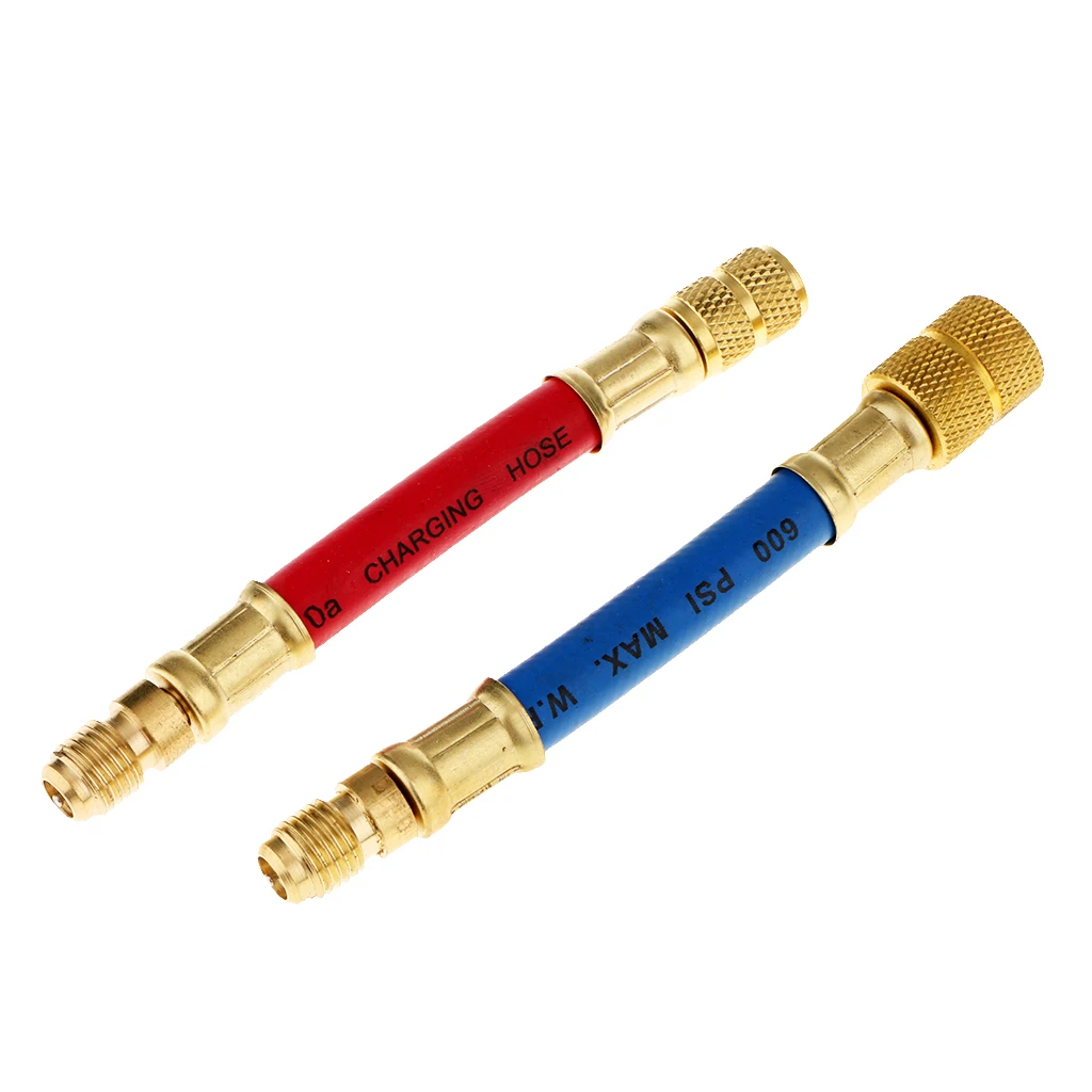 8x A/C Air Conditioning Refrigeration R134A R12 Connector Adapter Hoses Set Auto Repair Tool Multifunction Swivel Adapter Kit