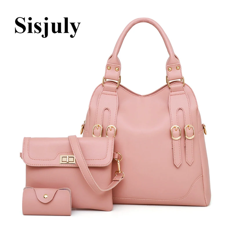 

3pcs Set Causal Leather Women Composite Bags Drop Shipping Buckle Fashion Designer Solid Totes Lady Crossbody Bags Handbags 2019