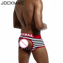 JOCKMAIL бренд-Боксер для мужчин U Чехол гей нижнее бельё для девочек открытой спиной отверстие пикантные трусы хлопок плавки, шорты-боксеры мужской трус