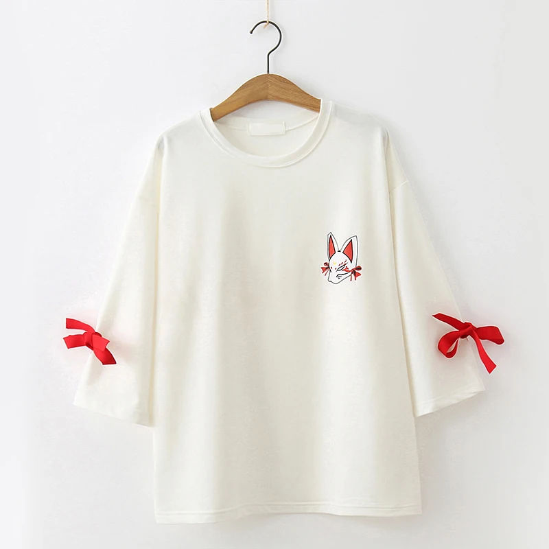 Японская Винтажная футболка с аниме для женщин Harajuku Kawaii Cat графические негабаритные женские Т-образные Топы готические 90s повседневные милые футболки для девочек