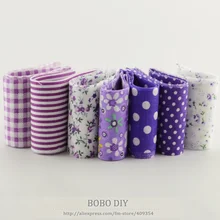 7 шт./лот 5 см x 100 см Новые поступления хлопок Jelly roll фиолетовый комплект стежка текстильная полоски ткани стеганой отделкой куклы одежда tildas