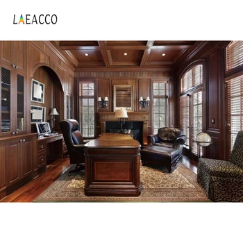 

Laeacco Solid Wood Furniture Office Photographic Backdrop Customized Portrait Photocall Photography Background For Photo Studio