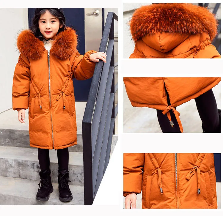big winter jackets girls black green brown down children coats and jackets fur hooded long warm thick duck down kids outerwear 4 5 6 7 8 9 10 11 12 13 14 15 16 17 years little big girls winter jackets children girl winter coats  (3)