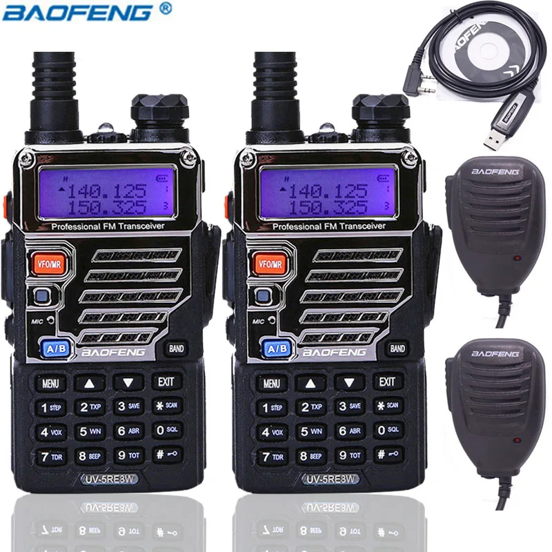 2 шт. BaoFeng UV-5RE 8 Вт рация 1800 мАч Dual Band BF-UV5RE Радио рация с фонарем ручной 10 км Long Range УФ 5RE Любительское радио