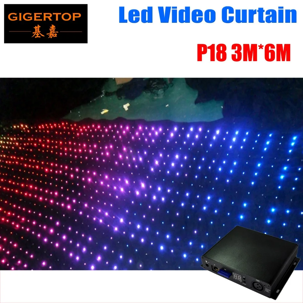 화재 방지 P18 3M * 6M LED 비디오 커튼 미니 커튼 컨트롤러 DJ 웨딩 배경 90V-240V Sandisk 프로그램 메모리 카드