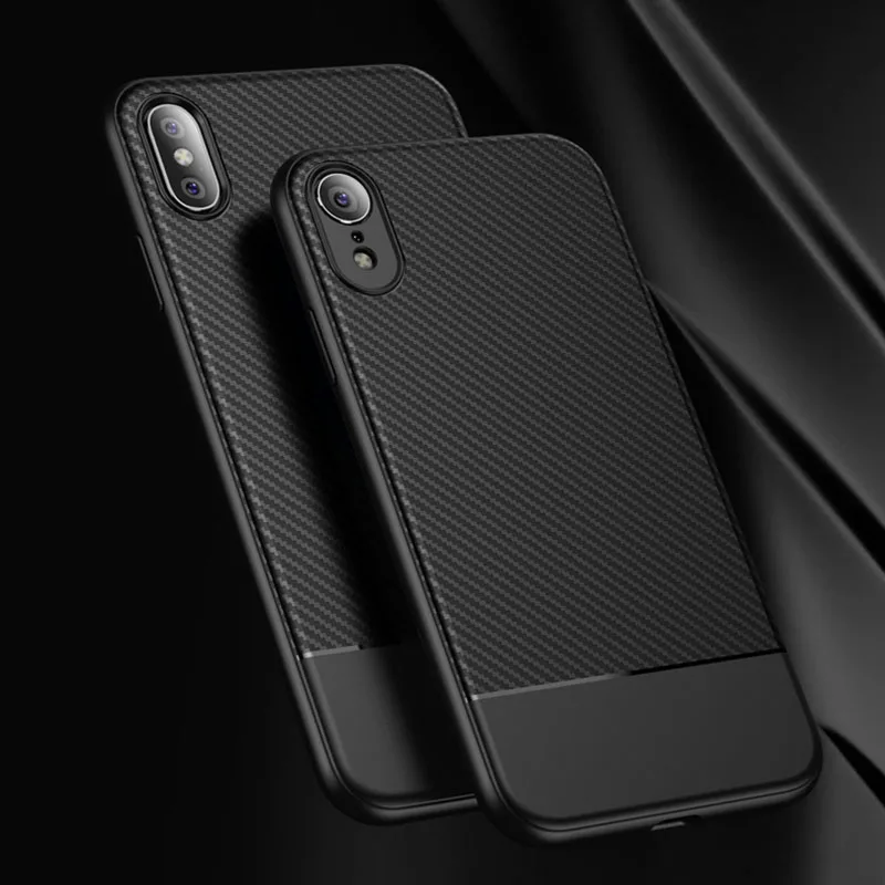 Toraise For iPhone XS max Case Luxury Carbon Fiber Soft