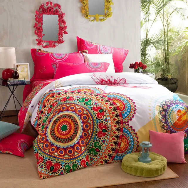 Luxe Dekbed Bohemian Beddengoed Set Boho Stijl Marokkaanse Bed Dekbedovertrek 100 Geborsteld