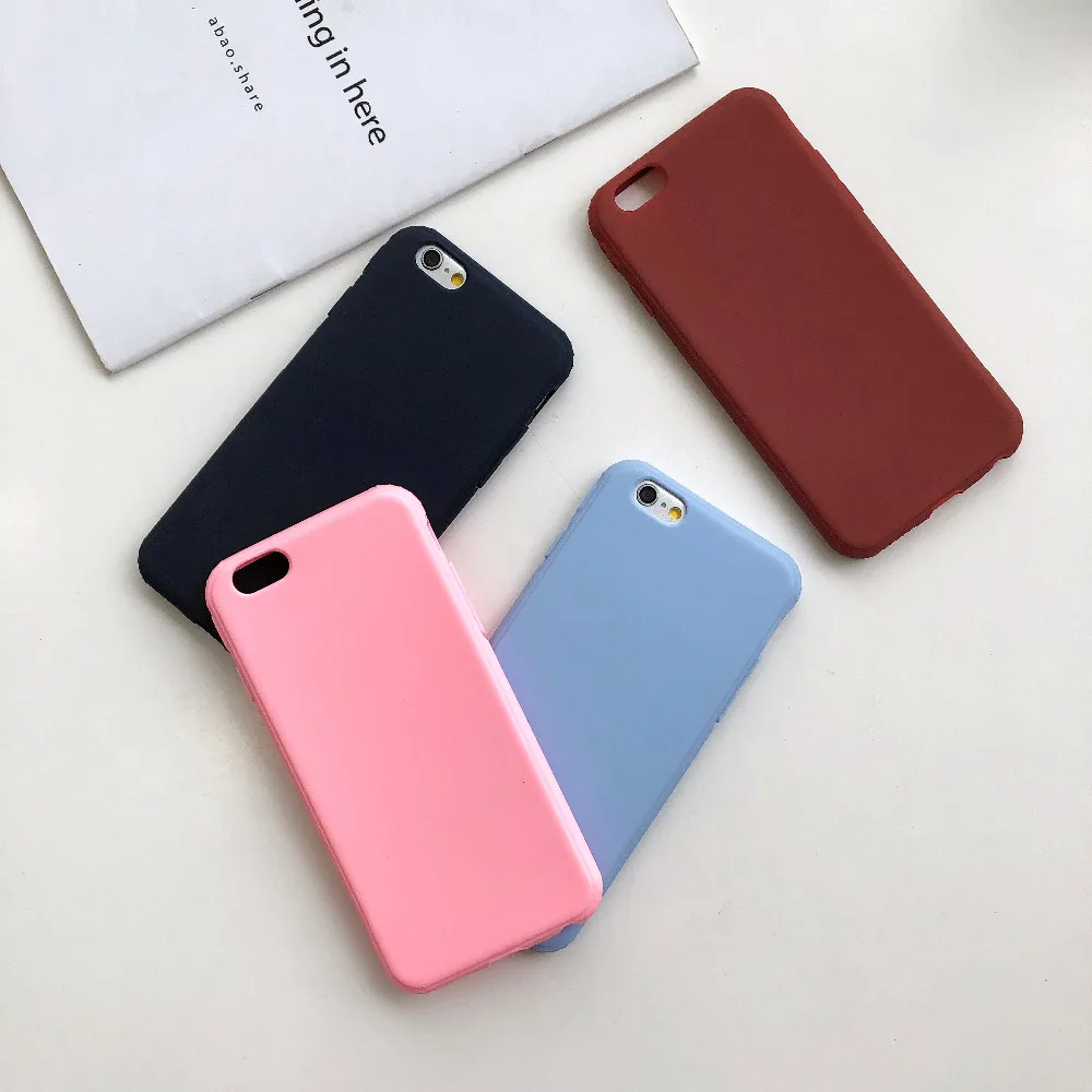 Жидкостный Мягкий силиконовый чехол для iPhone 6 модный карамельный цвет телефона 7