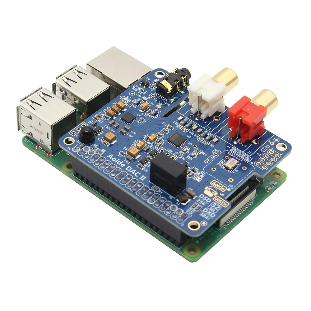 Raspberry Pi DAC II ES9018K2M DSD аудио DAC Плата расширения Звуковая карта для Raspberry Pi 3 Model B+ Plus/3B/Pi 2B/B