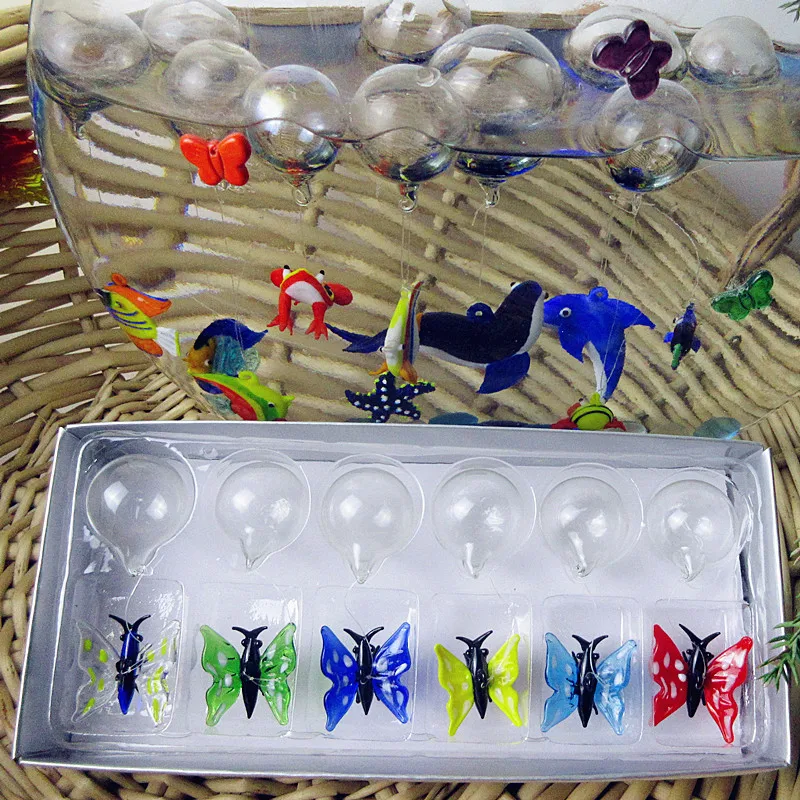 Floating glass fish Aquarium Mini Fish Figurine Hand blown glass fish Lamp working Glass