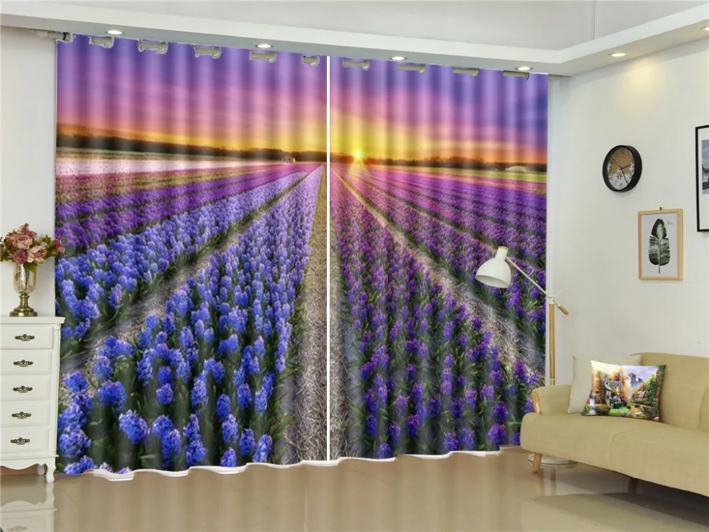 

3D Curtain Dreamy Pink Lavender In A Green Tree Blackout Curtain Living Room Bedroom Beautiful Practical Blackout Curtains
